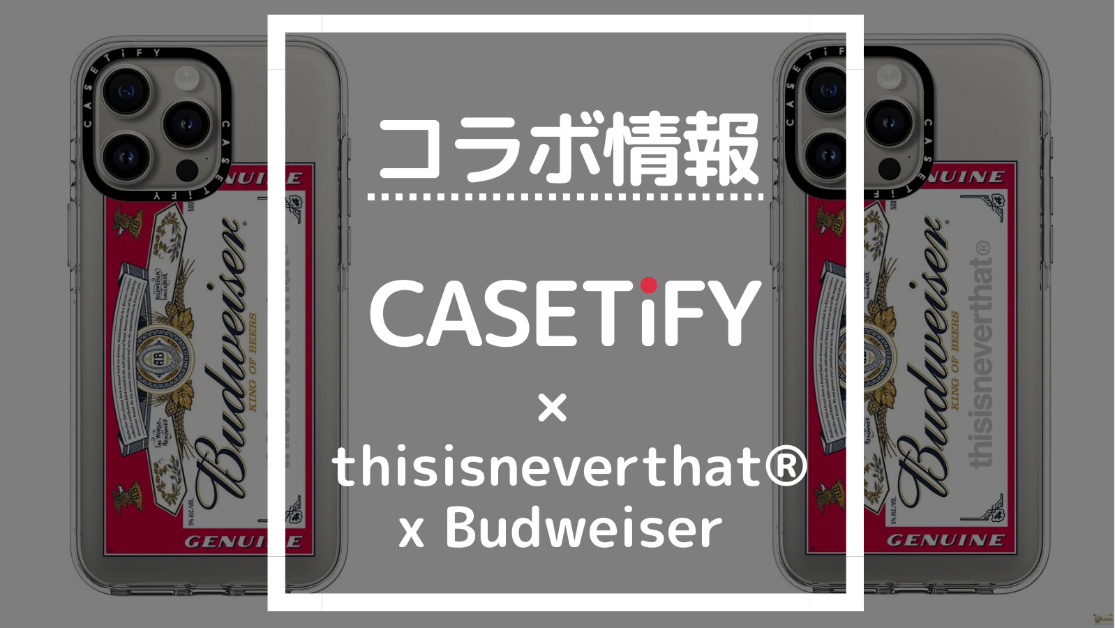 コラボ情報 CASETIFY×thisisneverthat® x Budweiser