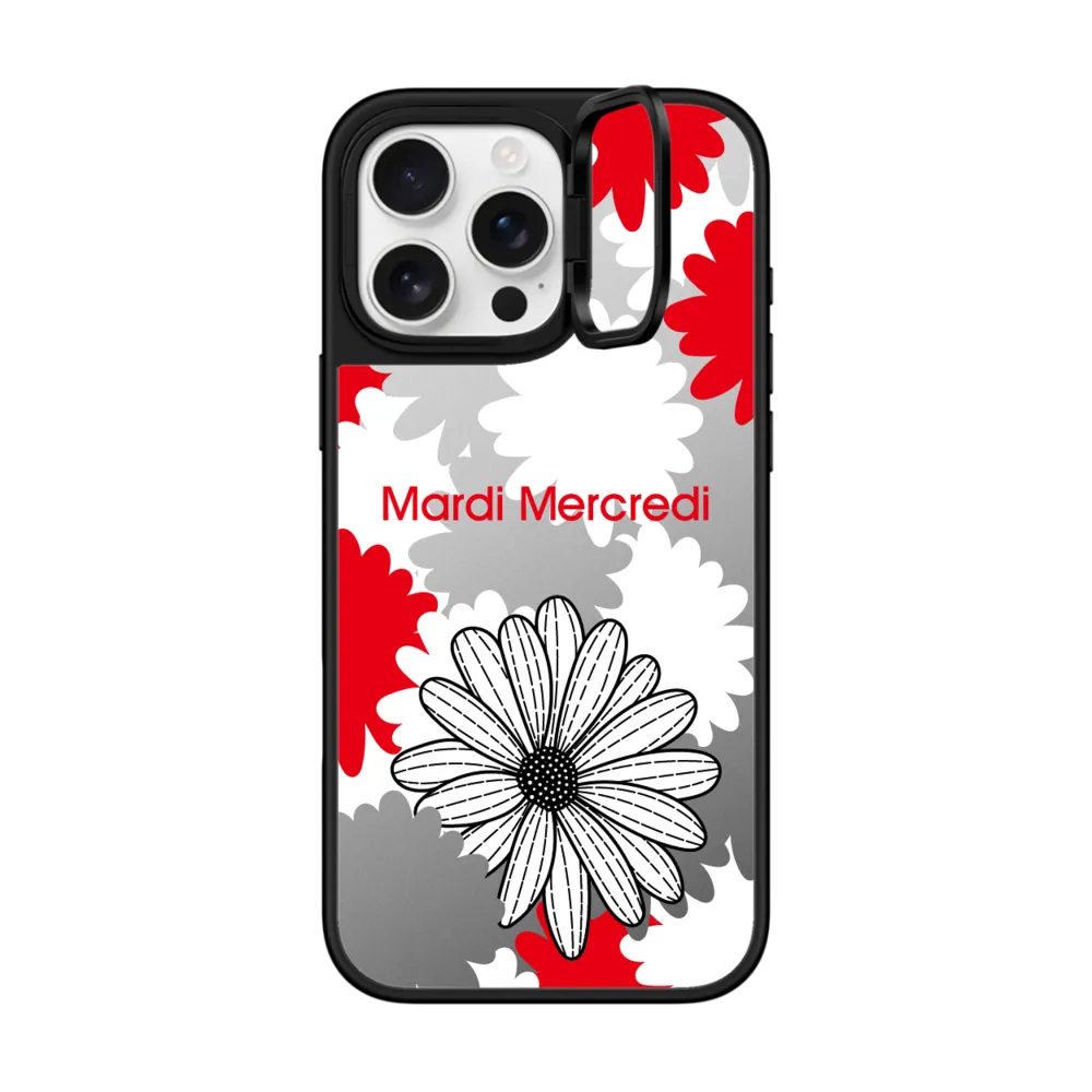 Mardi Mercredi Flower Camouflage Red Case ミラー リングスタンドケース MagSafe対応