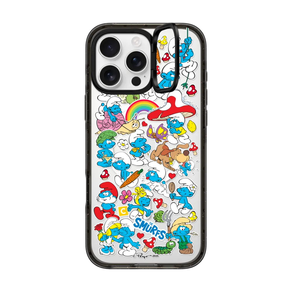 The Smurfs Sticker Pattern Case インパクトリングスタンドケース MagSafe対応