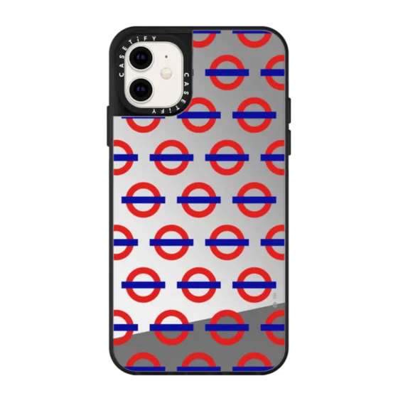 Tube Line Roundels Pattern Phone Case - Red & Blue Edition ミラーケース