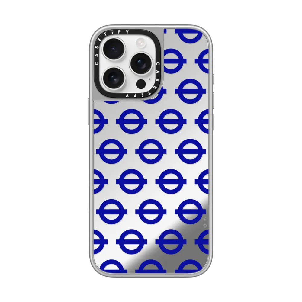 Tube Line Roundels Pattern Phone Case - Blue Edition ミラーケース MagSafe対応