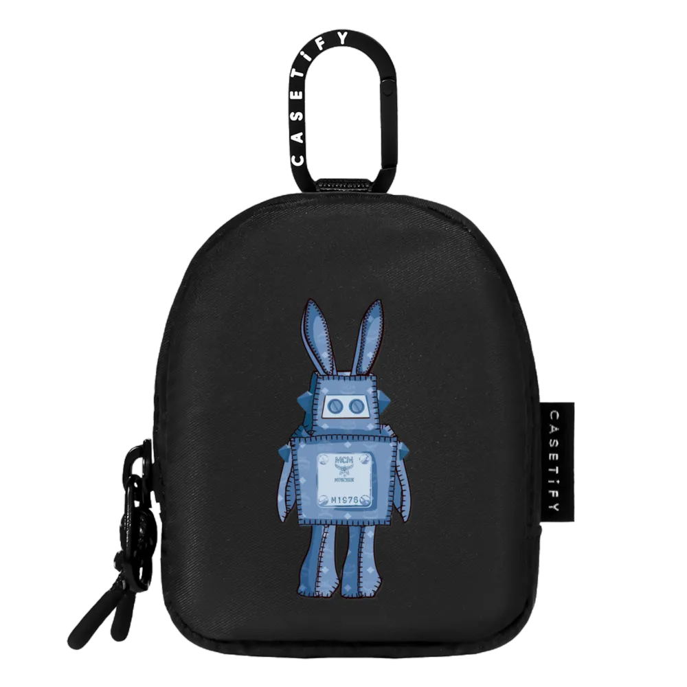 MCM Blue Rabot Earbuds Pouch