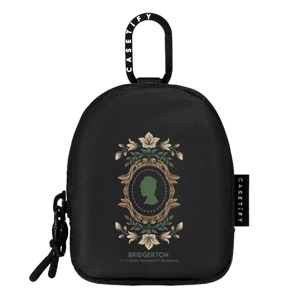 Bridgerton Damask Pattern Earbuds Pouch ワイヤレスイヤホンポーチ