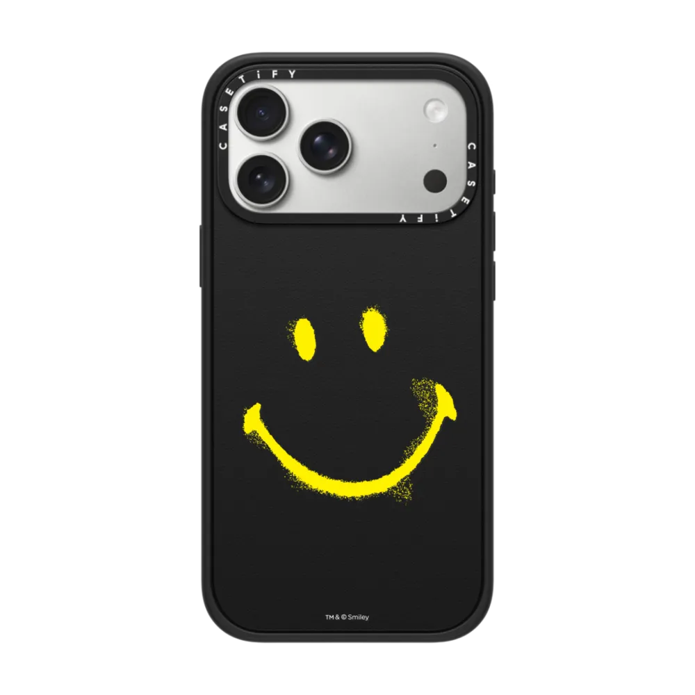 Smiley Graffiti Custom Phone Case - Yellow Smile インパクトケース MagSafe対応