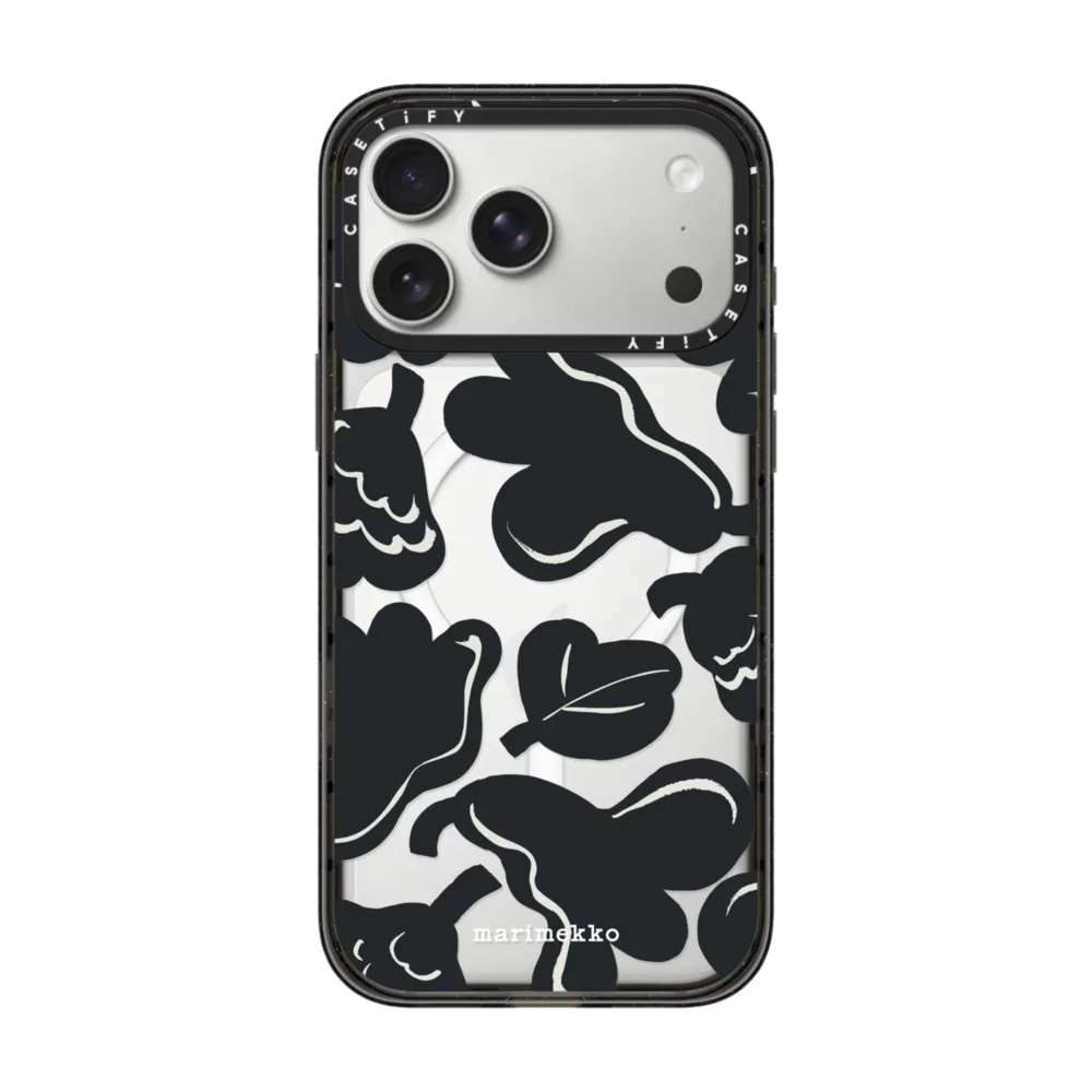 Marimekko Kukasta Kukkaan (Black & White) Case インパクトケース MagSafe対応